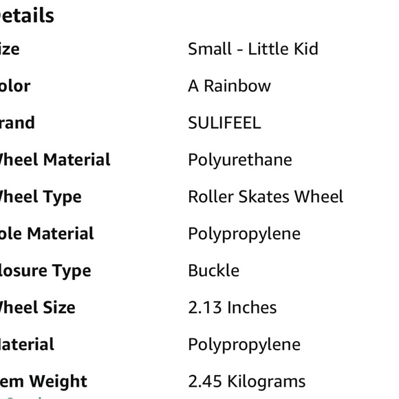 Rainbow little kid light up roller skates. - Picture 2 of 8